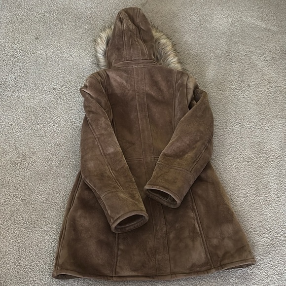 ESPRIT Women's Brown Faux Fur Hooded Coat size medium - Picture 5 of 10